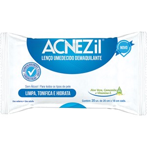Lenços Umedecidos Demaquilante Acnezil 20 Unidades