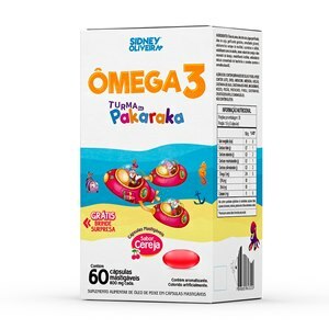 ÔMEGA 3 KIDS  TURMA DO PAKARAKA  60 CÁPSULAS  MASTIGÁVEIS   SIDNEY OLIVEIRA 