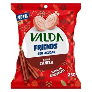 Pastilhas Valda Friends Sabor Canela Sem Açúcar Sachê 25G