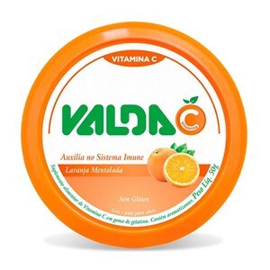 BALA DE GELATINA VALDA C LARANJA MENTOLADA LATA 50G