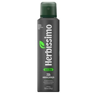 Desodorante Antitranspirante Aerossol Herbíssimo Dark Silver 72h 150ml