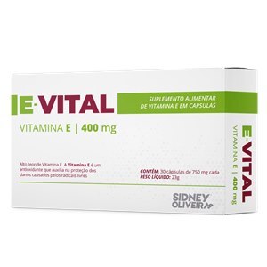 VITAMINA E - E VITAL  400MG 30 CÁPSULAS SIDNEY OLIVEIRA