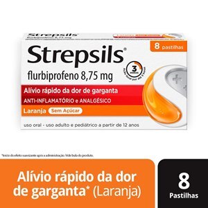 STREPSILS SABOR LARANJA 8 PASTILHAS