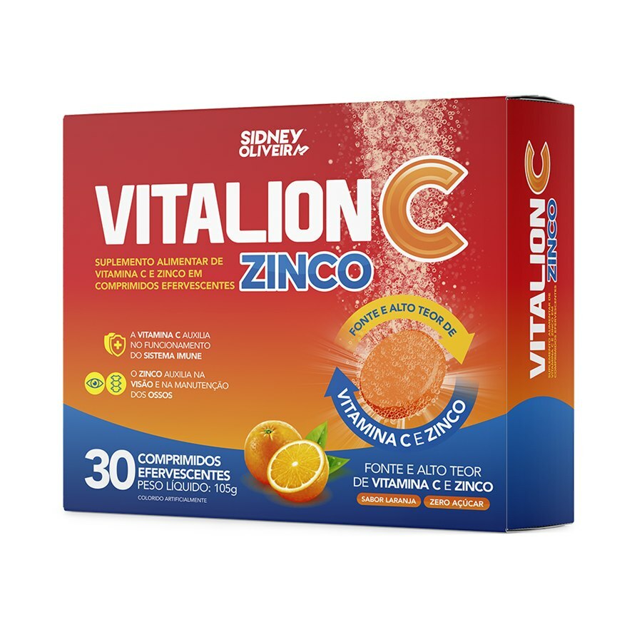Vitamina C Vitalion C 1g Zinco 30 Comprimidos Efervescentes Zero Acucar Sidney Oliveira Ultrafarma