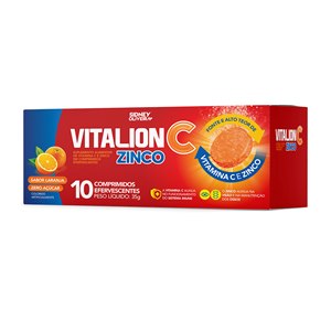 Vitamina C 1G + Zinco 10Mg Vitalion C 10 Comprimidos Efervescentes Sem Açúcar Sidney Oliveira      