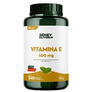 VITAMINA E 400MG LEVE 180 CÁPSULAS + 60 GRÁTIS SIDNEY OLIVEIRA