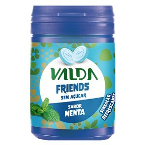 Pastilhas Valda Friends Sabor Menta Sem Açúcar Pote 50G