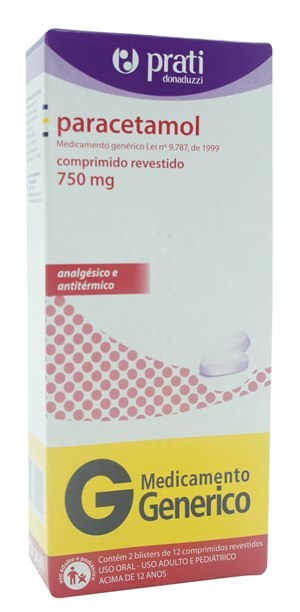 Paracetamol 750Mg 24 Comprimidos - Prati Donaduzzi - Genérico