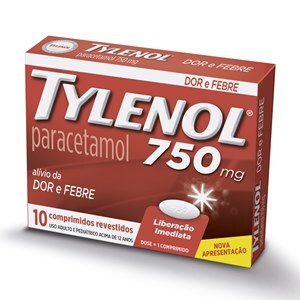 Paracetamol - Tylenol 750Mg 10 Comprimidos 