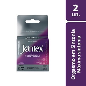 PRESERVATIVO JONTEX LUBRIFICADO ORGASMO EM SINTONIA 2 UNIDADES 