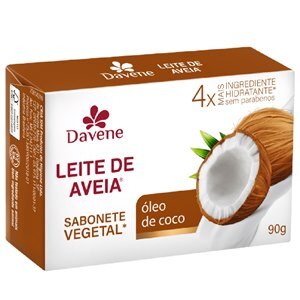 SABONETE DAVENE VEGETAL LEITE DE AVEIA ÓLEO DE COCO 90G