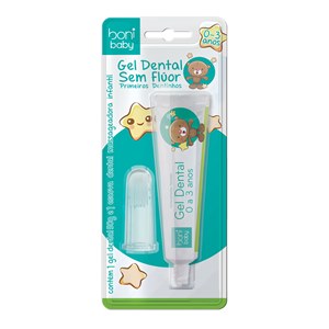 Kit Escova Dental Massageadora + Gel Dental Boni Baby 50G