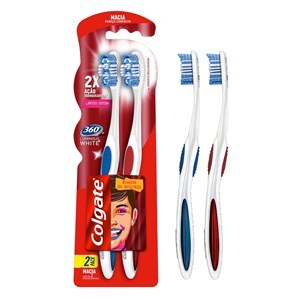 Escova Dental Colgate Luminous White 360 2 Unidades