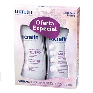 Sabonete Líquido Íntimo Kit Lucretin Neutro 2 Unidades 200Ml 