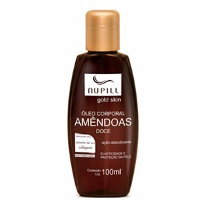 ÓLEO CORPORAL DE AMÊNDOA + SEMENTE DE UVA + COLÁGENO NUPILL GOLD SKIN 100ML