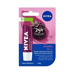 NIVEA HIDRATANTE LABIAL AMORA SHINE HIDRATAÇÃO PROFUNDA 4,8 G