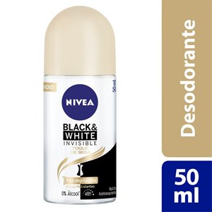 Desodorante Roll On Nivea Feminino Invisible Black White Toque De Seda 50Ml