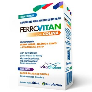 Ferrovitan Com Colina Solução Oral Pediátrico 60Ml