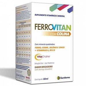 Ferrovitan Com Colina Solução Oral Pediátrico 60Ml