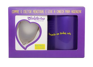 Kit Violeta Cup Coletor Menstrual Branco + Caneca - Tipo B