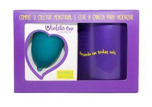 Kit Violeta Cup Coletor Menstrual Verde + Caneca - Tipo A