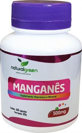Manganês 500Mg Naturalgreen 60 Cápsulas