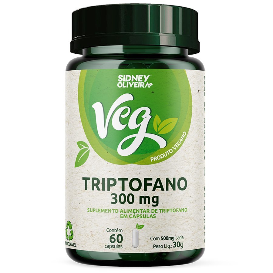 TRIPTOFANO 300MG VEG 60 CÁPSULAS SIDNEY OLIVEIRA