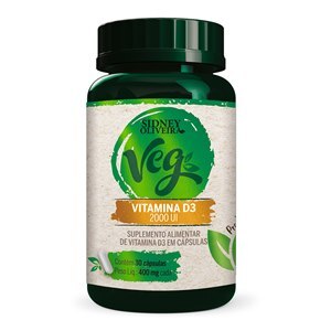 Vitamina D3  2000 Ui Vegan  30 Cápsulas Sidney Oliveira 