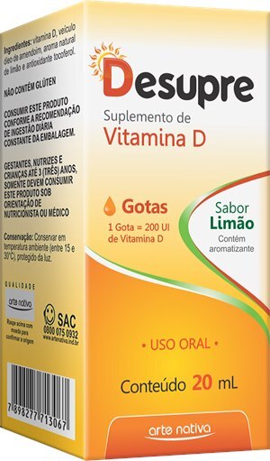 Vitamina D - Desupre 200Ui Gotas Sabor Limão 20Ml
