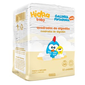 Algodão Quadrado Galinha Pintadinha 50 Unidades