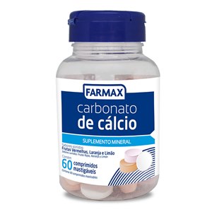 Carbonato De Cálcio Farmax 60 Comprimidos Mastigáveis