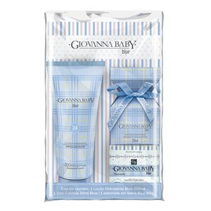 GIOVANNA BABY KIT BLUE DEO COLÔNIA 20ML + LOÇÃO HIDRATANTE CORPORAL 200 ML+SABONETE EM BARRA 90G