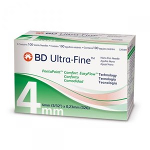 Agulha Para Caneta Ultrafine Bd Pentapoint Easy Flow 4Mm 100 Unidades