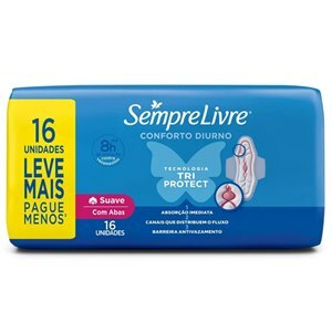 ABSORVENTE SEMPRE LIVRE ADAPT PLUS COM ABAS 16 UNIDADES