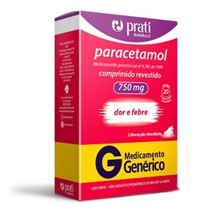 Paracetamol 750Mg 20 Comprimidos - Prati Donaduzzi - Genérico
