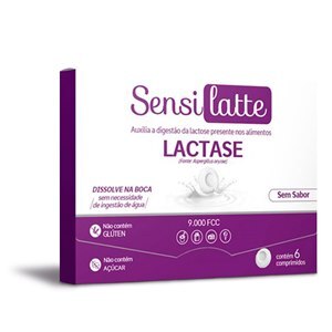 Lactase - Sensilatte 9.000 Fcc Baunilha 6 Comprimidos