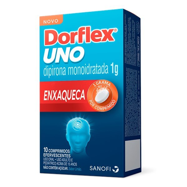 DIPIRONA - DORFLEX UNO ENXAQUECA 1G 10 COMPRIMIDOS EFERVESCENTES