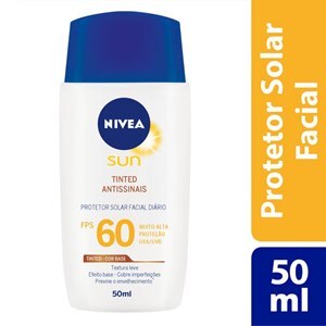 Protetor Solar Nivea Sun Facial Tinted Antissinais Fps60 50Ml