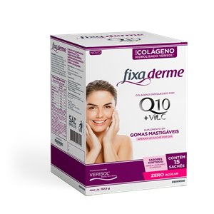 Colágeno Hidrolisado + Q10 + Vit C - Fixa Derme 45 Gomas Mastigáveis