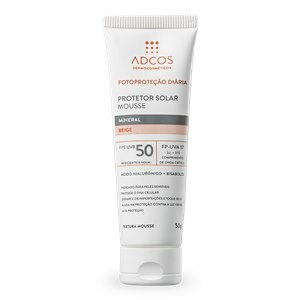 Protetor Solar Adcos Mousse Mineral Fps50 Beige 50G