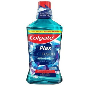 ENXAGUATÓRIO BUCAL COLGATE PLAX ICE FUSION COLD MINT LEVE 500ML PAGUE 350ML
