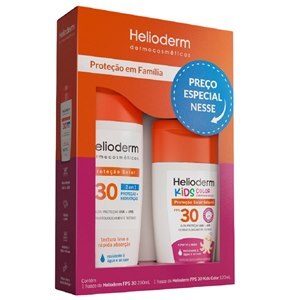 PROTETOR SOLAR HELIODERM FPS30 200ML + PROTETOR SOLAR KIDS FPS 30 120ML KIT FAMÍILIA