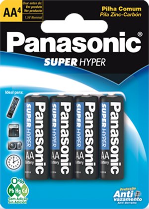 Pilha Panasonic Comum Pequena Aa 4 Unidades