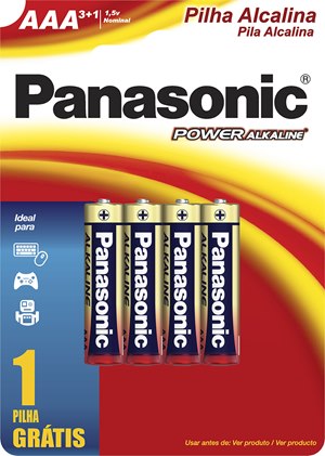 Pilha Panasonic Alcalina Palito Aaa Leve 4 Pague 3