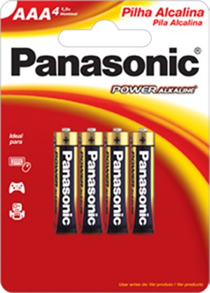 Pilha Panasonic Alcalina Palito Aaa 4 Unidades