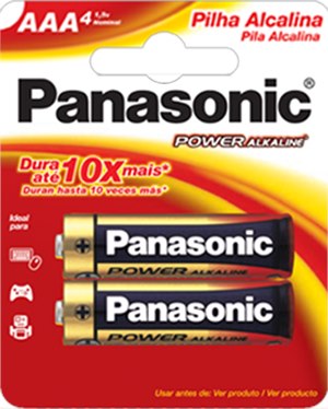 Pilha Panasonic Alcalina Palito Aaa 2 Unidades
