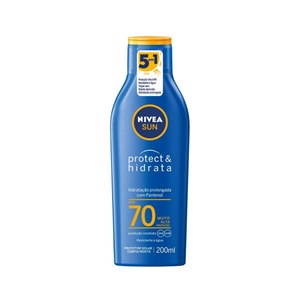 Protetor Solar Facial E Corporal Nivea Sun Fps 70 Protect & Hidrata 200Ml