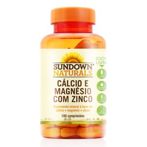 Cálcio, Magnésio E Zinco Sundown 100 Comprimidos