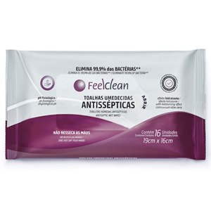 Toalhas Feelclean 16 Unidades - Elimina 99,9% Das Bactérias