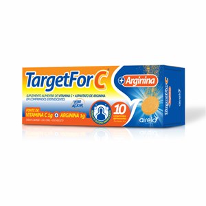 Vitamina C 1G + Arginina 1G - Target For C Zero Açúcar 10 Comprimidos Efervescentes